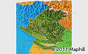 Satellite 3D Map of Rapti, political outside