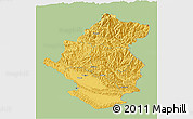 Savanna Style 3D Map of Rapti, single color outside