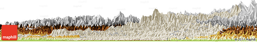 Shaded Relief Horizon Map of Rapti, physical outside
