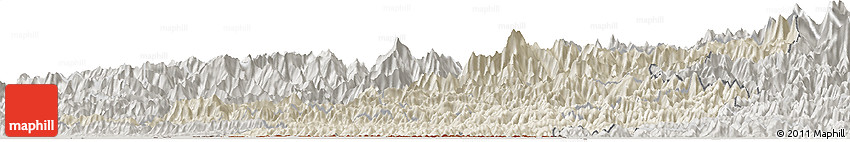 Shaded Relief Horizon Map of Rapti, semi-desaturated