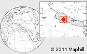 Blank Location Map of Rapti, highlighted country