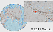 Gray Location Map of Rapti, within the entire country, hill shading