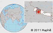 Gray Location Map of Rapti, highlighted country, highlighted parent region