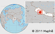 Gray Location Map of Rapti, highlighted country