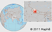 Gray Location Map of Rapti, highlighted parent region, within the entire country