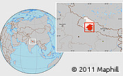 Gray Location Map of Rapti, highlighted parent region