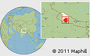 Savanna Style Location Map of Rapti, highlighted parent region
