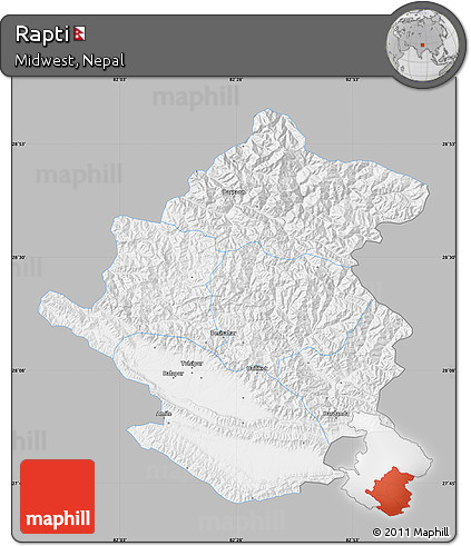 Gray Map of Rapti, single color outside