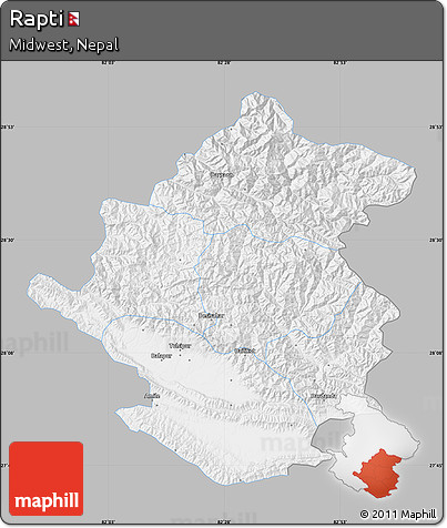Gray Map of Rapti, single color outside