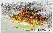 Physical Panoramic Map of Rapti, lighten, semi-desaturated