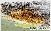 Physical Panoramic Map of Rapti, semi-desaturated