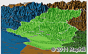 Political Panoramic Map of Rapti, darken