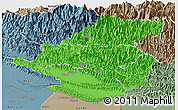 Political Panoramic Map of Rapti, semi-desaturated