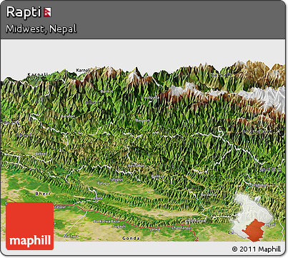 Satellite Panoramic Map of Rapti