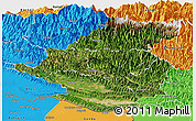 Satellite Panoramic Map of Rapti, political outside