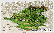 Satellite Panoramic Map of Rapti, shaded relief outside