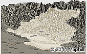 Shaded Relief Panoramic Map of Rapti, darken