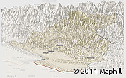 Shaded Relief Panoramic Map of Rapti, lighten