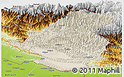 Shaded Relief Panoramic Map of Rapti, physical outside