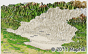 Shaded Relief Panoramic Map of Rapti, satellite outside