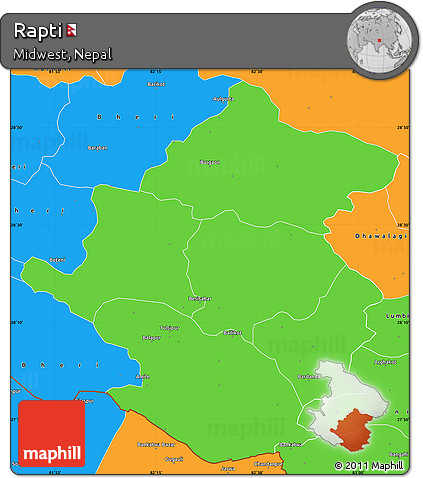 Political Simple Map of Rapti