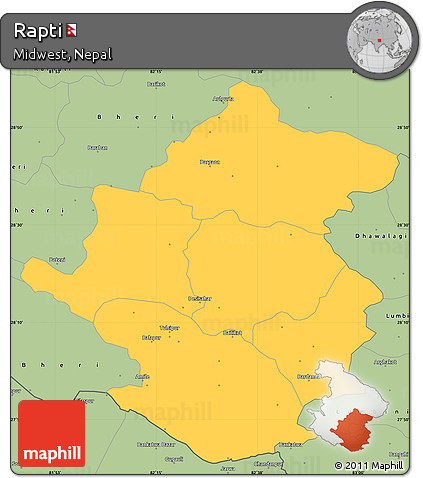 Savanna Style Simple Map of Rapti