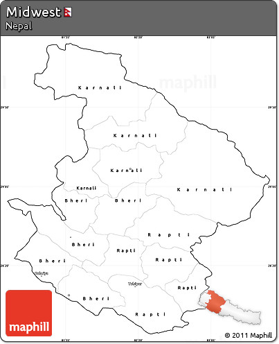 Blank Simple Map of Midwest, cropped outside