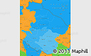 Political Shades Simple Map of Midwest, political outside