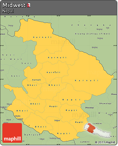 Savanna Style Simple Map of Midwest