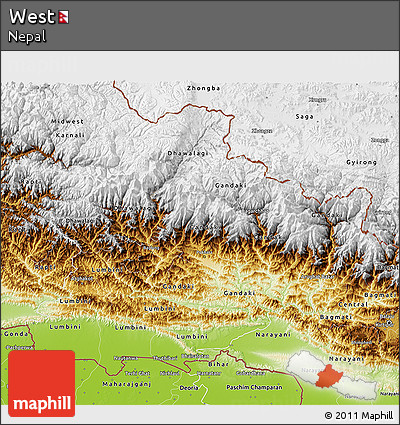 Physical 3D Map of West