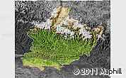Satellite 3D Map of West, darken, desaturated
