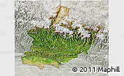Satellite 3D Map of West, lighten, semi-desaturated