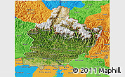 Satellite 3D Map of West, political outside