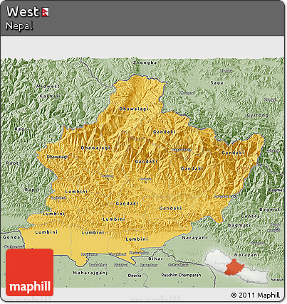 Savanna Style 3D Map of West