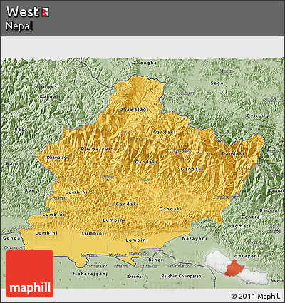 Savanna Style 3D Map of West