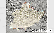 Shaded Relief 3D Map of West, darken, semi-desaturated
