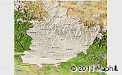 Shaded Relief 3D Map of West, satellite outside