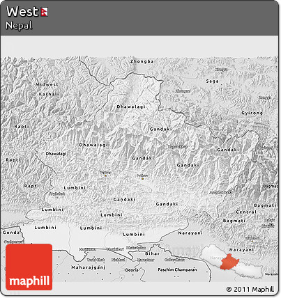 Silver Style 3D Map of West