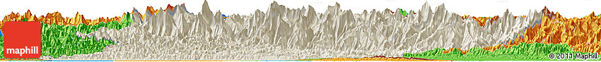 Shaded Relief Horizon Map of West, political outside