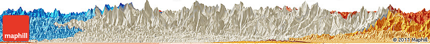 Shaded Relief Horizon Map of West, political shades outside