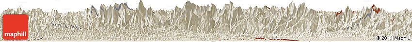 Shaded Relief Horizon Map of West