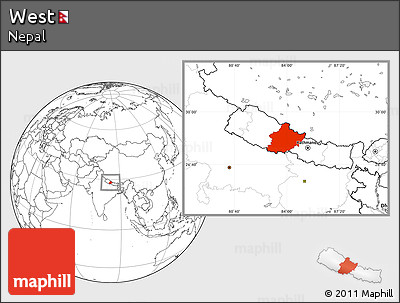 Blank Location Map of West