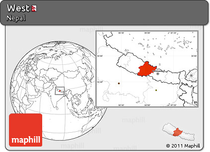 Blank Location Map of West