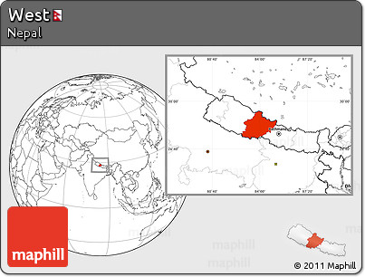 Blank Location Map of West
