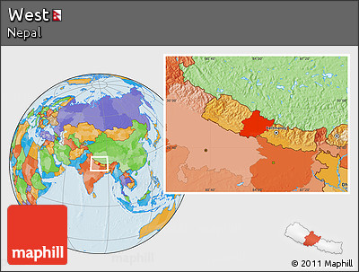 Political Location Map of West