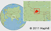 Savanna Style Location Map of West, within the entire country