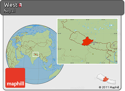 Savanna Style Location Map of West