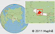 Savanna Style Location Map of West, highlighted country, within the entire country