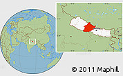 Savanna Style Location Map of West, highlighted country