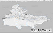 Gray 3D Map of Lumbini, single color outside